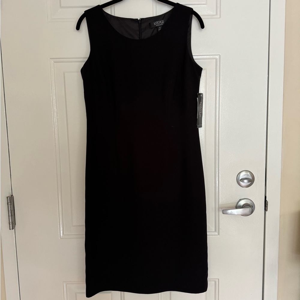 Kasper Black Sleeveless Sheath Mini Dress